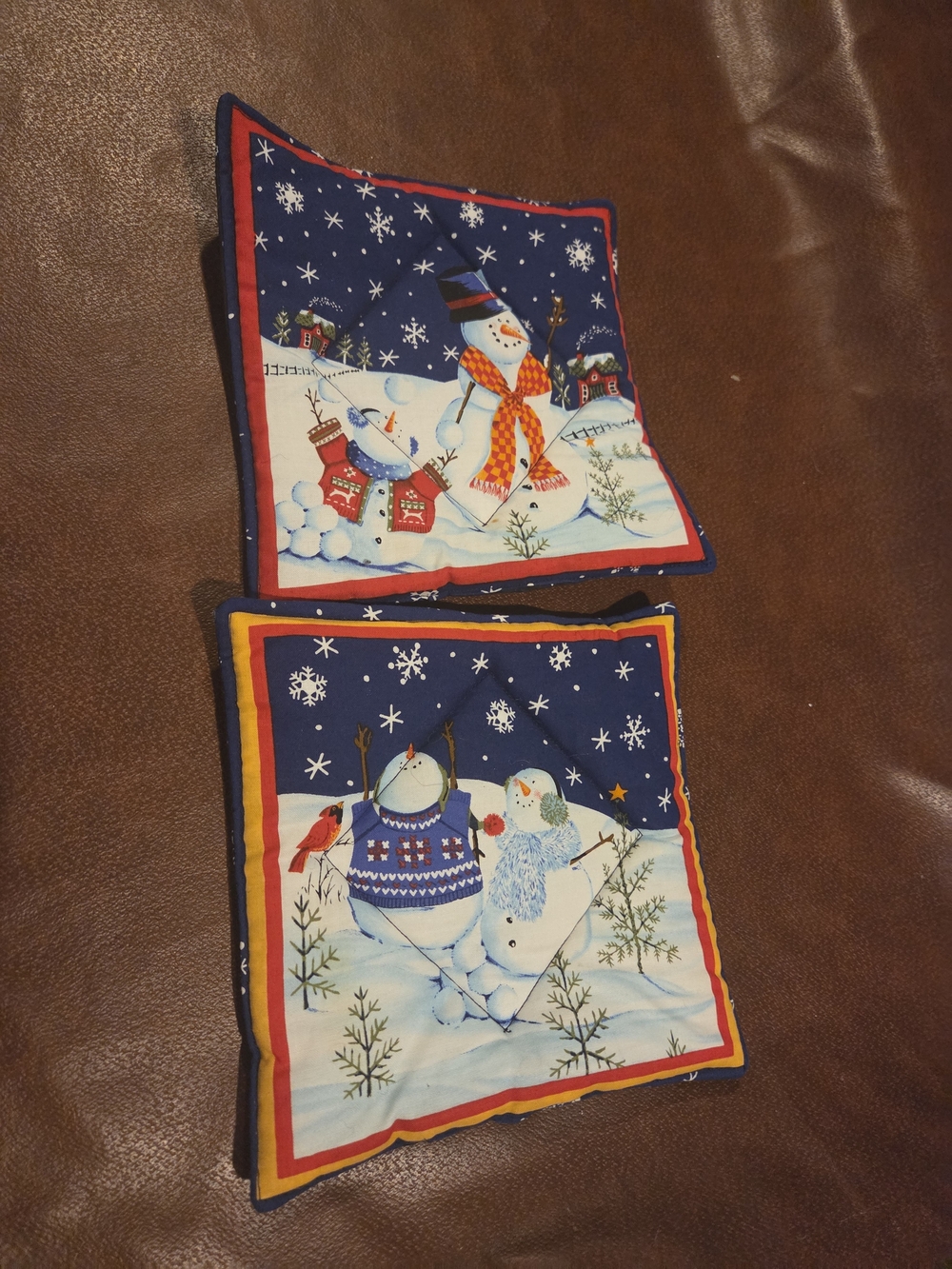 Holiday Snowman Decorative Pot Holders
